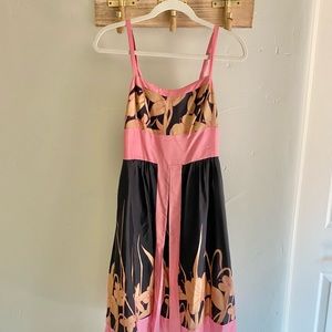 Silk geometric floral dress. From chic NYC boutique.